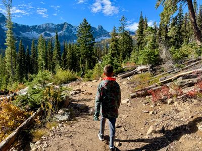 My son hiking