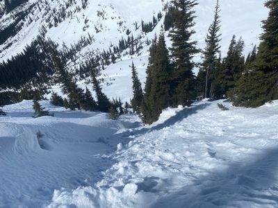 Ski down towards Maple Creek